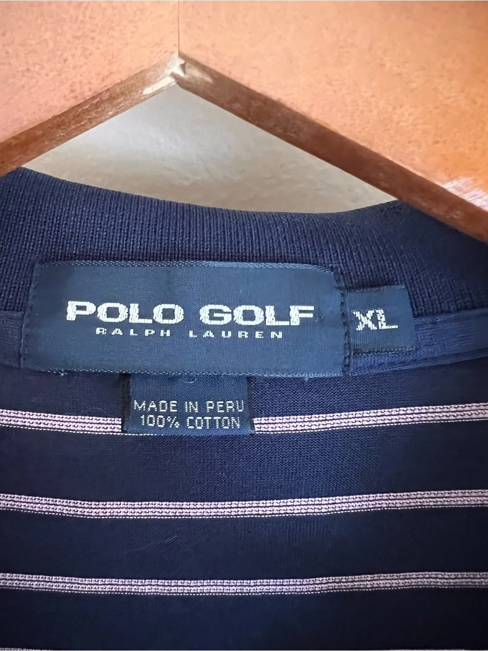 Polo by Ralph Lauren Navy and Pink Stripe Polo Golf Shirt